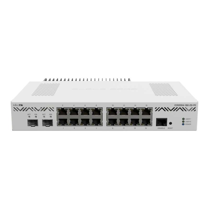 MikroTik CCR2004-16G-2S+PC 10Gルーター MikroTik CCR2004-16G-2S+PC | Silent High-Performance Router