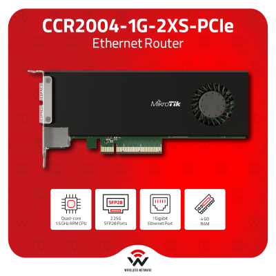 MikroTik CCR2004-1G-2XS-PCIe | 25G PCIe Network Card with RouterOS