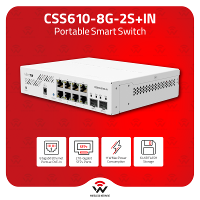 MikroTik CSS610-8G-2S+IN | Smart Switch with 8x 1G Ethernet and 2x 10G