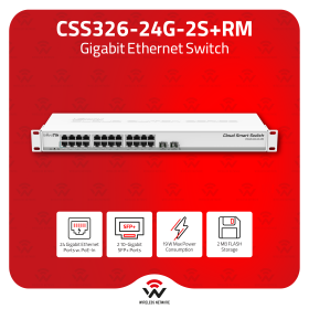 MikroTik CRS326-24G-2S+RM 24-Port GbE 2x SFP+ Dual Boot Switch 1U