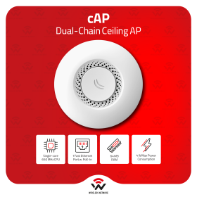 MikroTik cAP 2.4GHz Dual-Chain Ceiling AP 802.11n CAPsMAN PoE