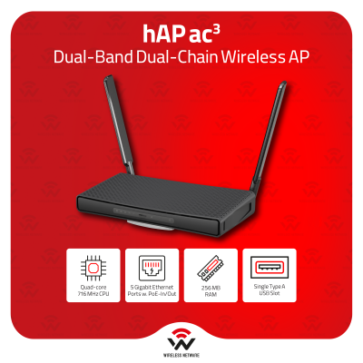 MikroTik hAP ac3 Dual-Band Wi-Fi 5 Home Router