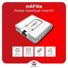 MikroTik mAP lite 2.4GHz Dual-Chain Micro AP PoE USB Travel Router