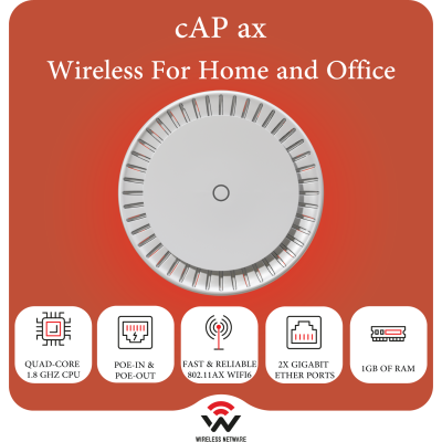 cAP ax: Ceiling Access Point with Gen6 Wi-Fi, PoE, and RouterOS