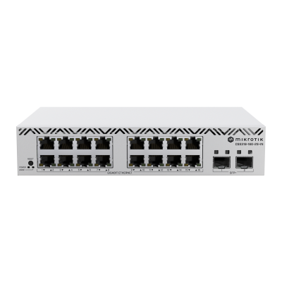 MikroTik CSS318-16G-2S+IN | Compact Switch with 16 Gigabit and 2 SFP+