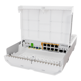 MikroTik netPower Lite 8P – Outdoor PoE Switch with UPS & 10G SFP+ Uplinks