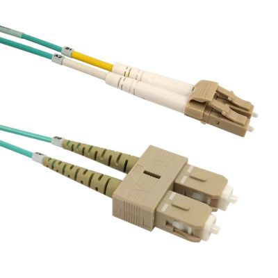 LC/SC OM4 Multimode Duplex Fiber Cable 50/125 Aqua LSZH/OFNR