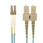 LC/SC OM4 Multimode Duplex Fiber Cable 50/125 Aqua LSZH/OFNR