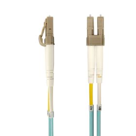 OM3 LC/LC Multimode Duplex Fiber Patch Cable 50/125 Aqua LSZH/OFNR 3m